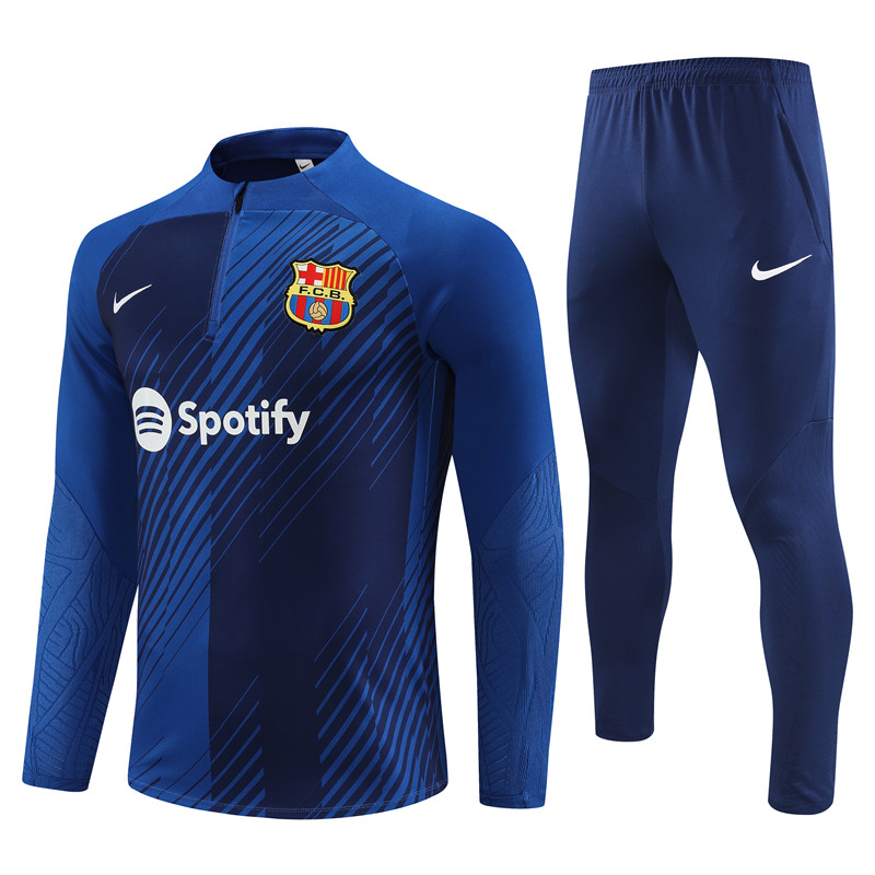 Barcelona 23-24 Kids Long Sleeve Training Set Blue Camouflage